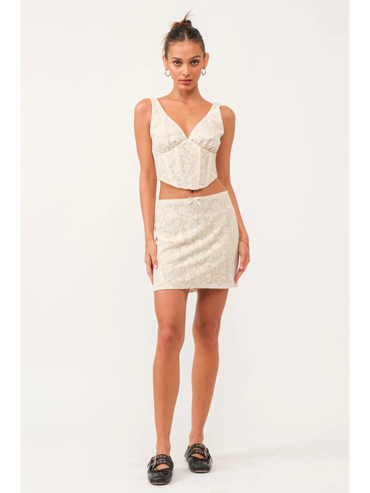 Amina Lace Mini Skirt w/ Bow