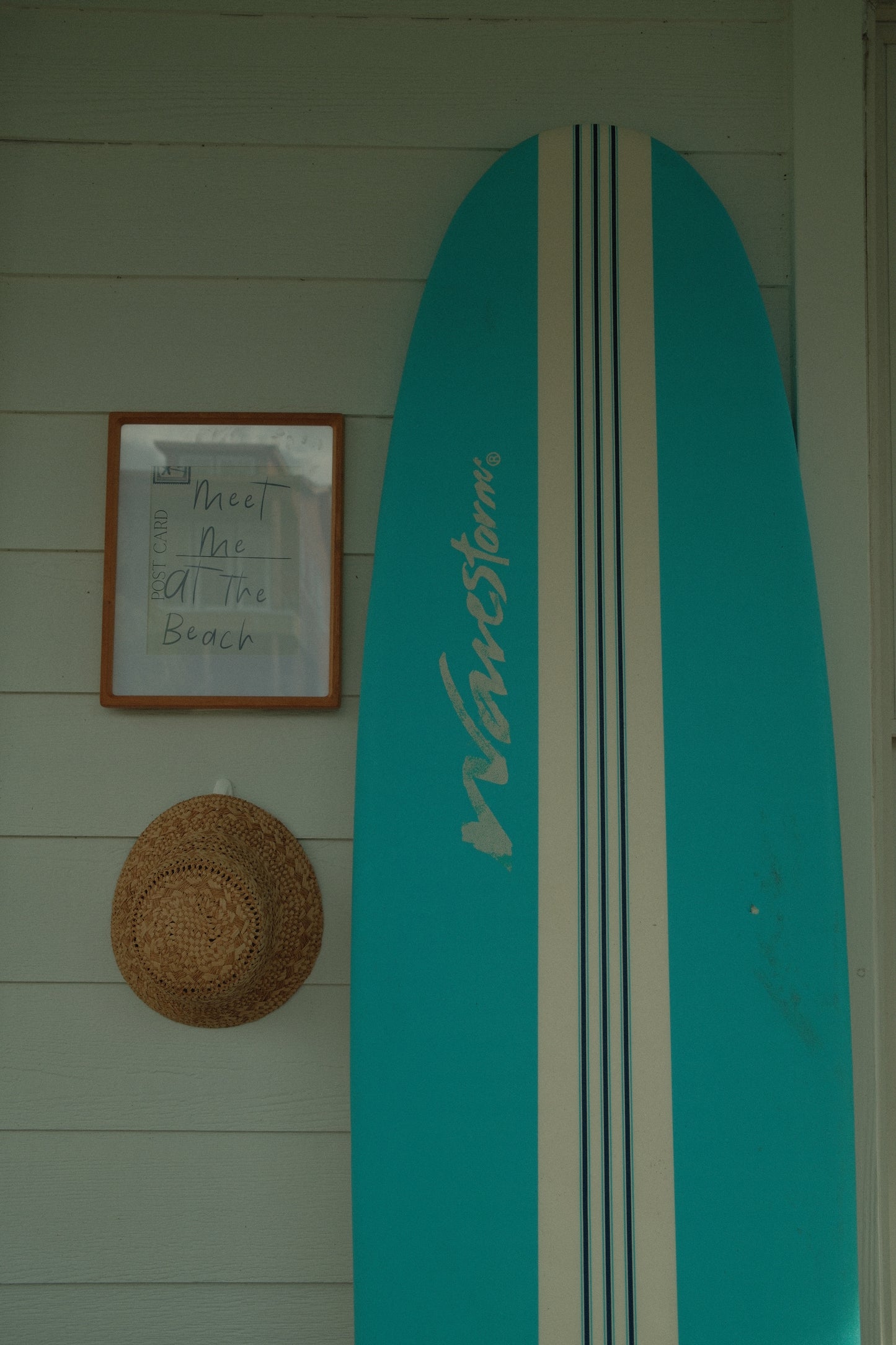 Meet Me At The Beach Coastal Stamp And Postcard Print: 9" x 11"