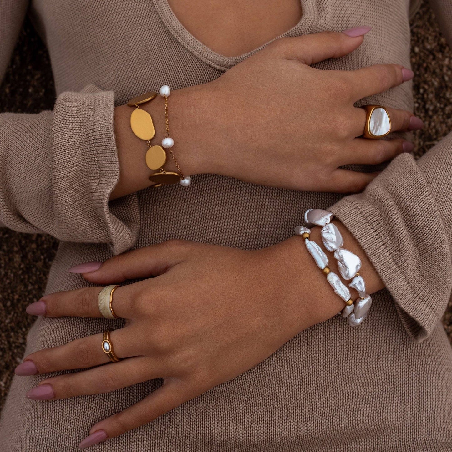 Oasis Bracelet: Gold / Pearl