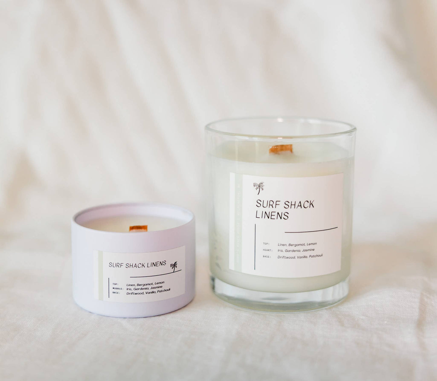 Surf Shack Linens | Luxury Coastal Wood Wick Candle