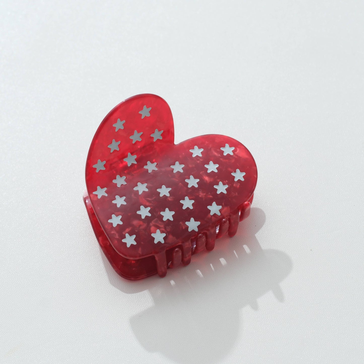 USA Hearts with Stars Claw Clip - Large : Assorted