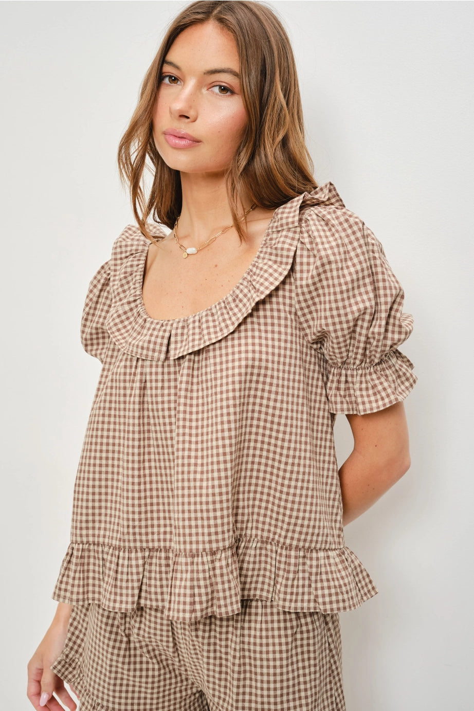 Kiara Frill Gingham Short
