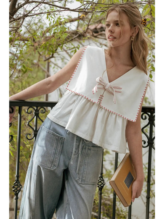 Sailor Collar Sleeveless Top