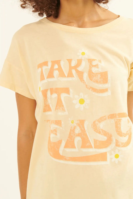 Take It Easy Vintage-Wash Graphic Tee