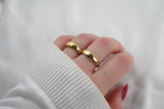 The Grace 18k Gold Dome Ring - Waterproof Thin Dome Ring