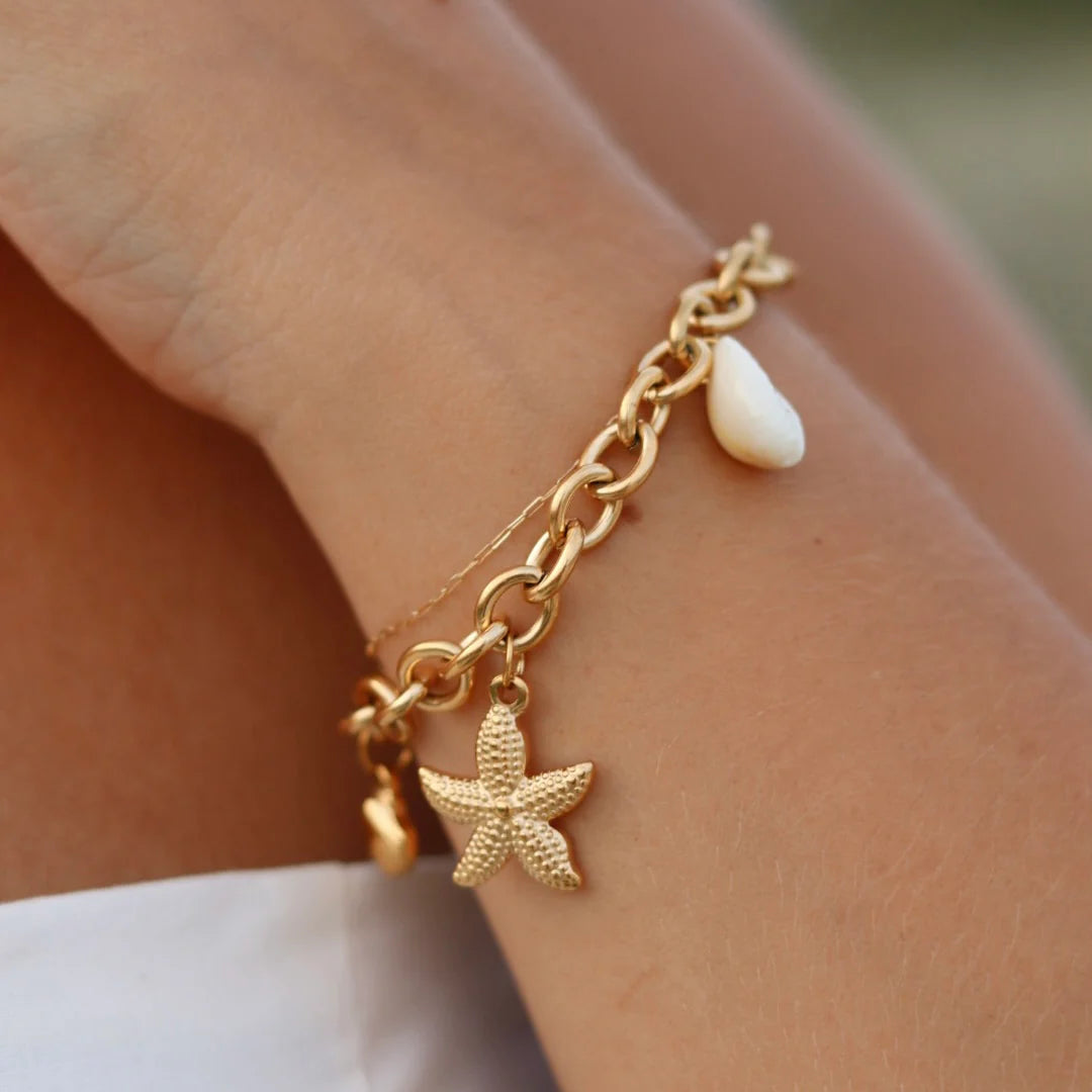 Elsa Shell Starfish Charm Bracelet