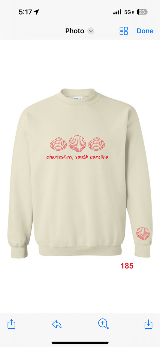 the Charleston Shell Girl Summer Sweatshirt