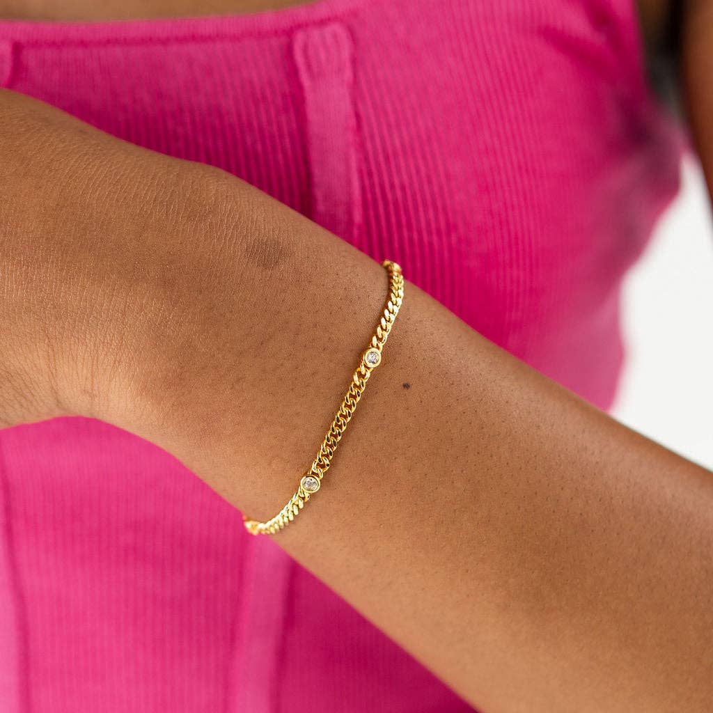 18K Gold Filled Dainty CZ Bracelet