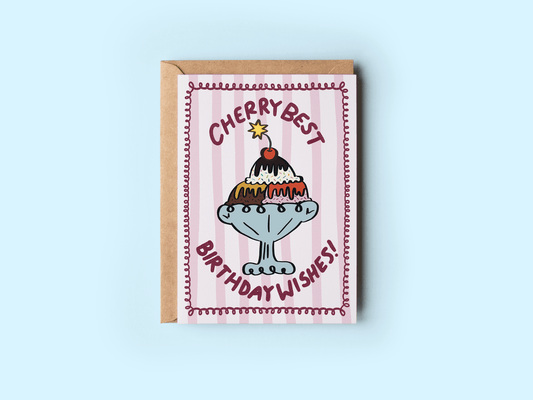 Cherry Best Birthday Wishes Greeting Card