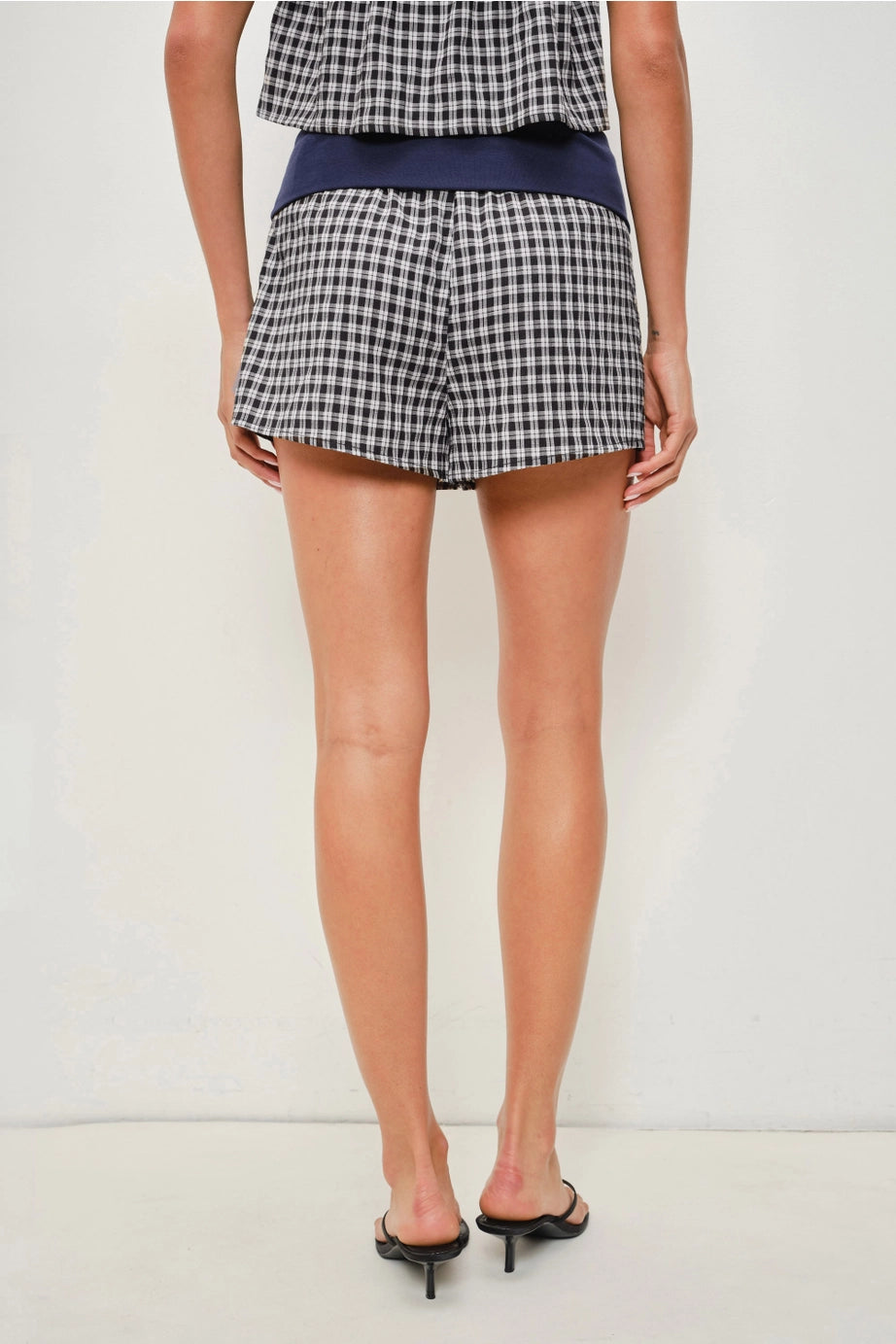 Deanna Gingham Contrast Shorts