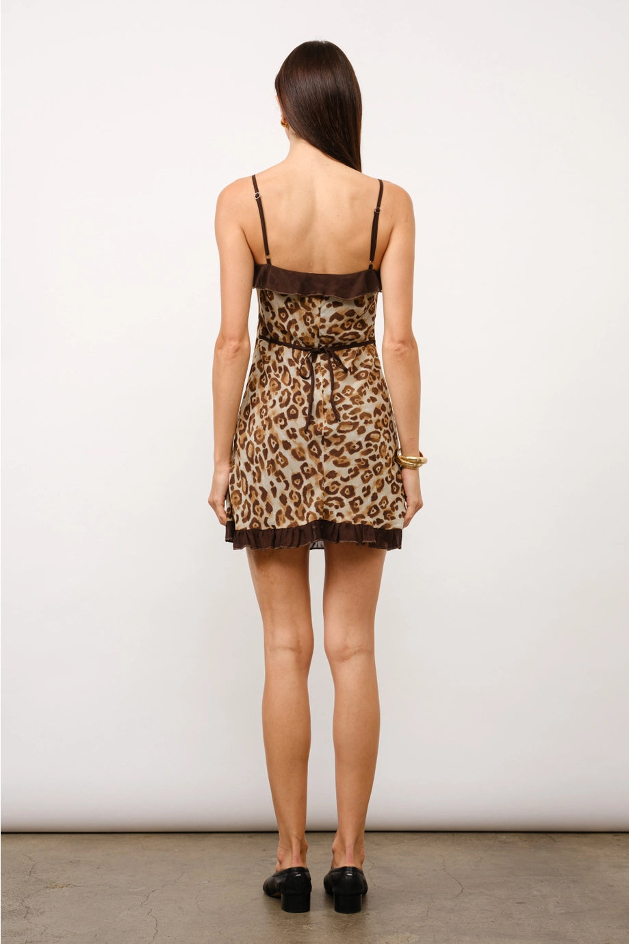 Giana Leopard Print Chiffon Mini Dress