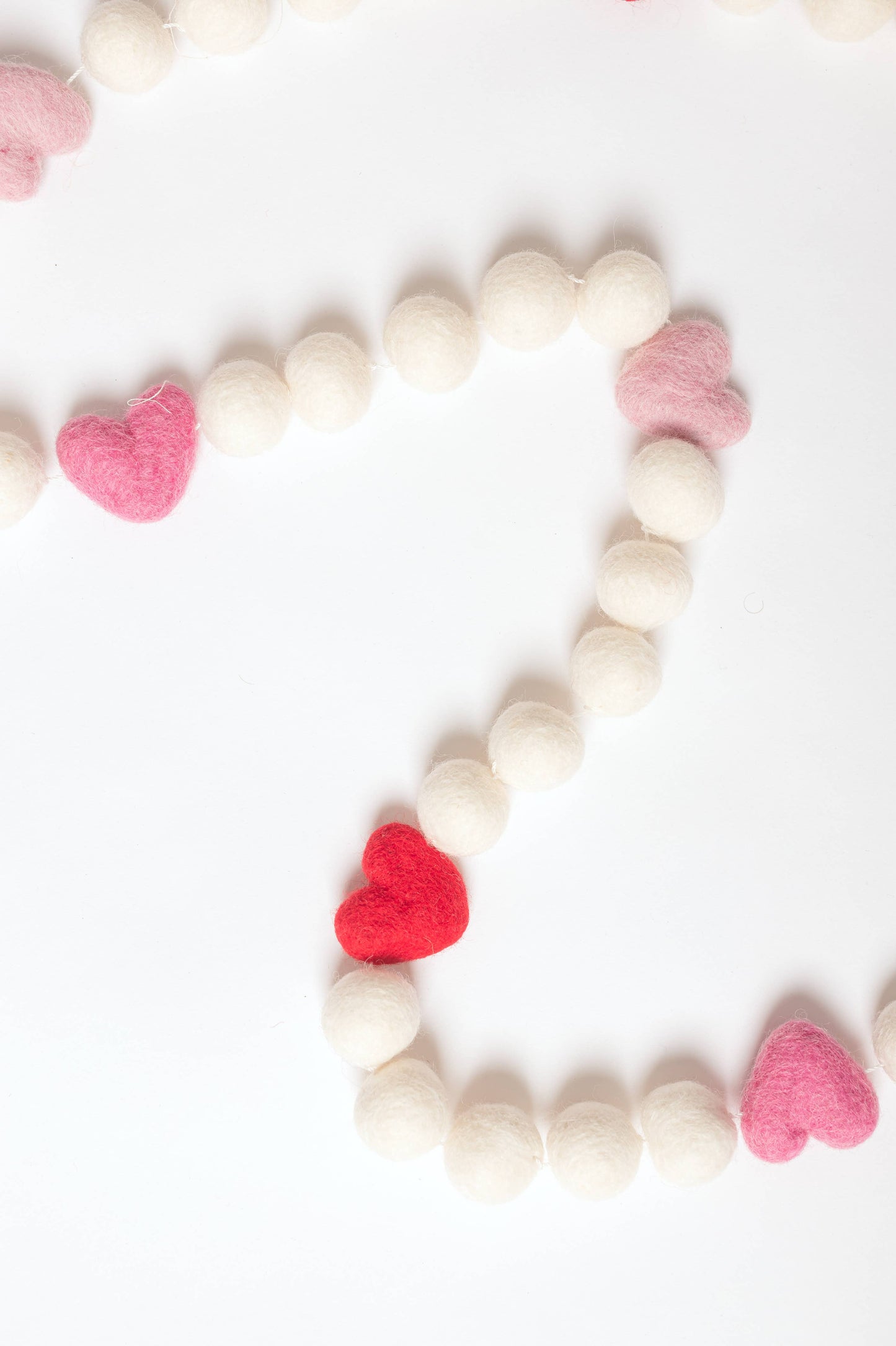 Pinks and Red Hearts Valentines Felt Garland