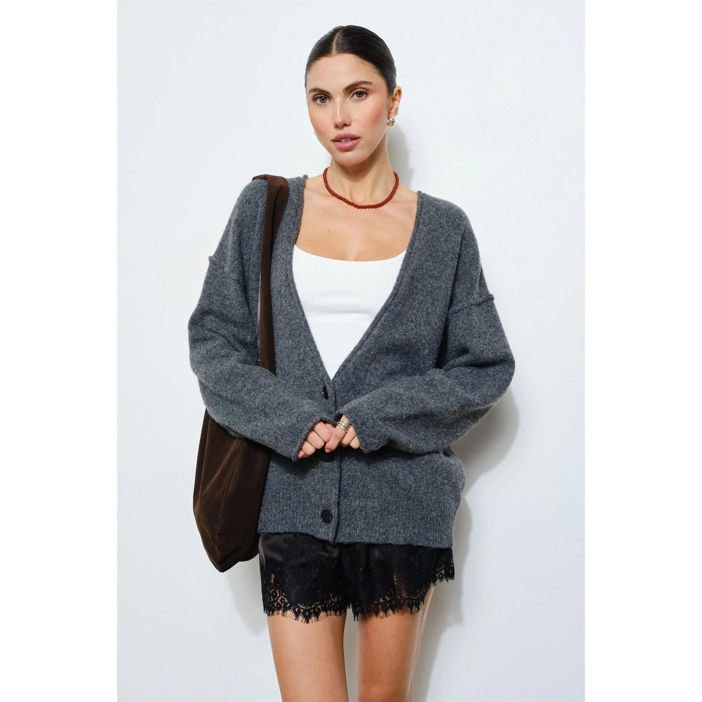 Maisy Lace-Trim Satin Short