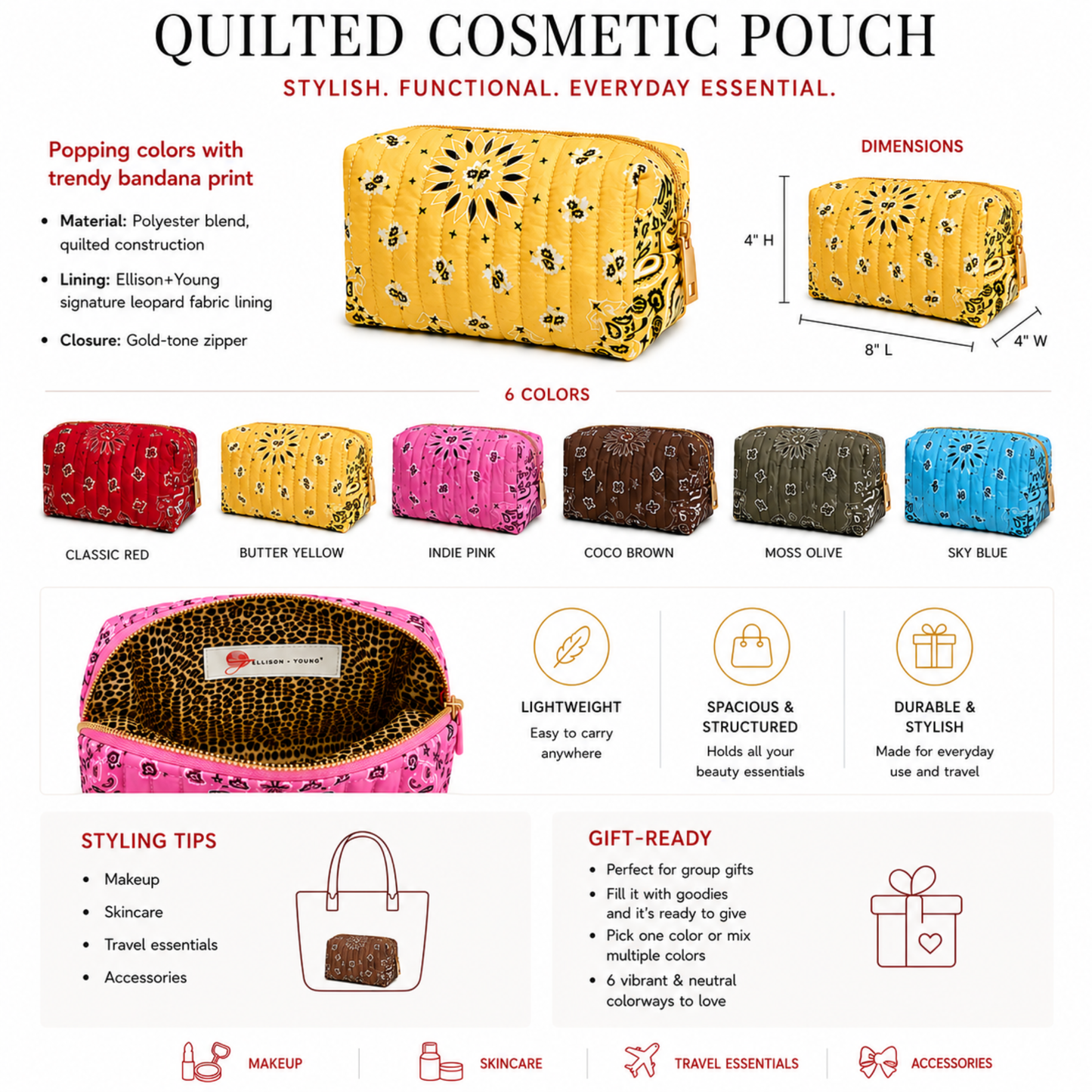 Ellison+Young Bandana Cosmetic Case