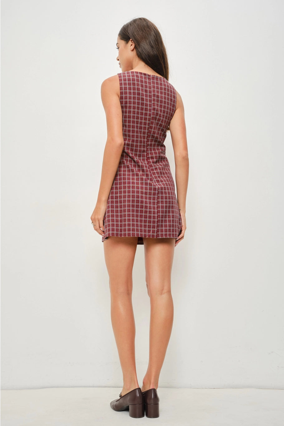 The Tailgate Mini Check Sleeveless Mini Dress
