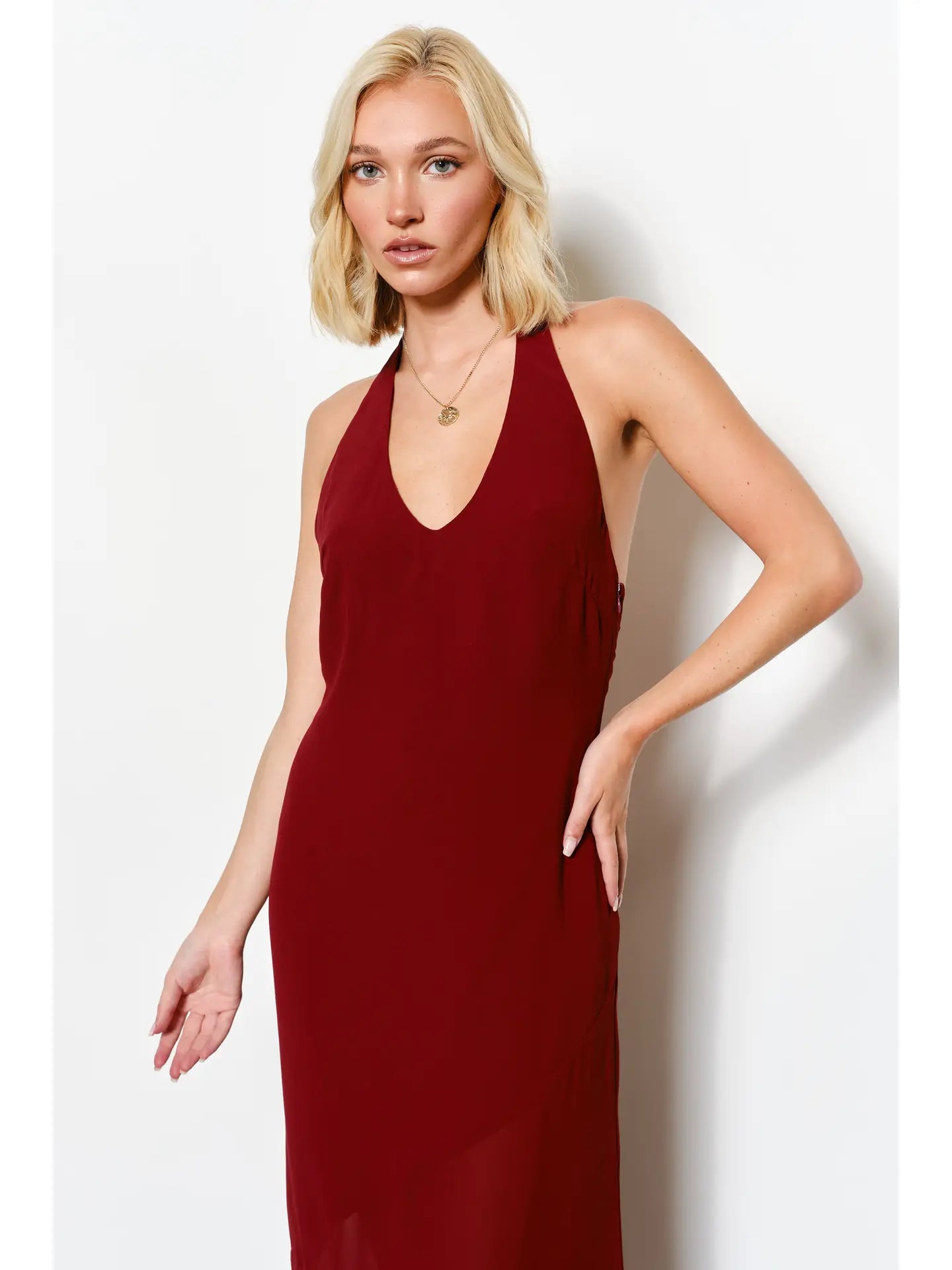 Celeste Plunge Neck Maxi Dress
