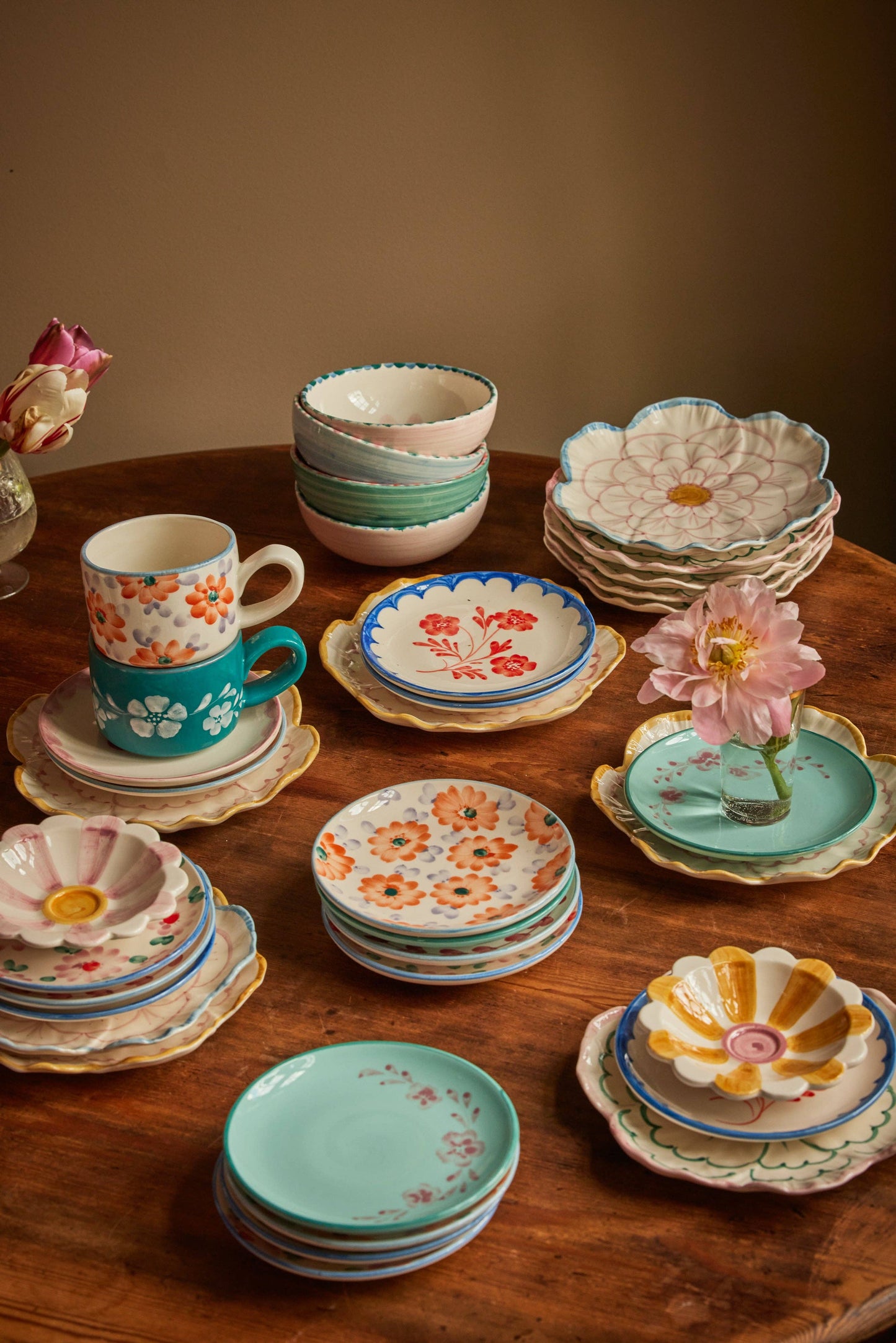 Ceramic Cappuccino Cup with Hand Painted Love - 6.7 oz