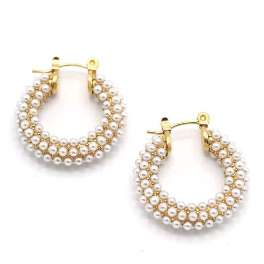 Pia Pearl Hoop Earrings