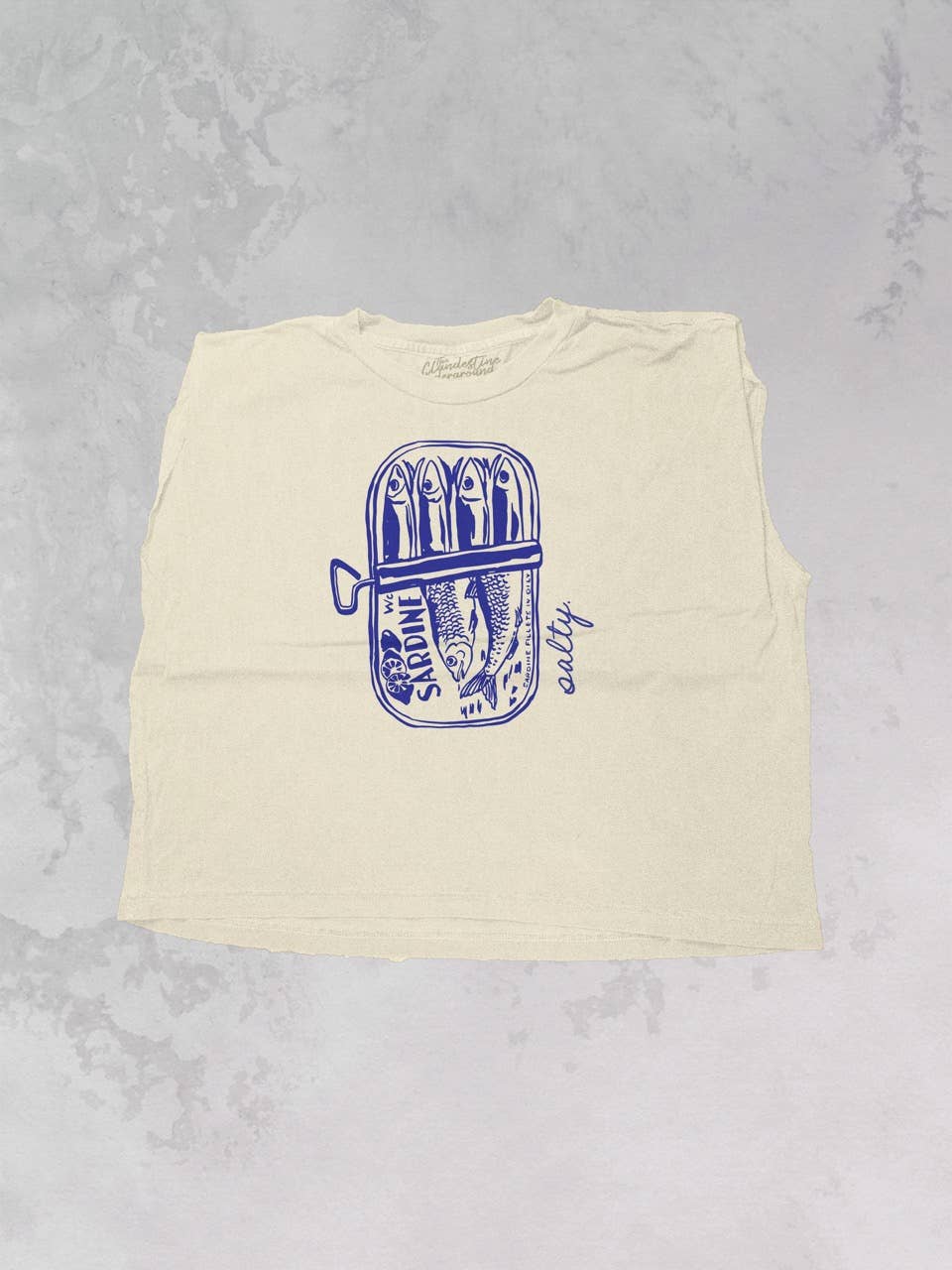 Salty Sardines Vintage Cropped Muscle Tank