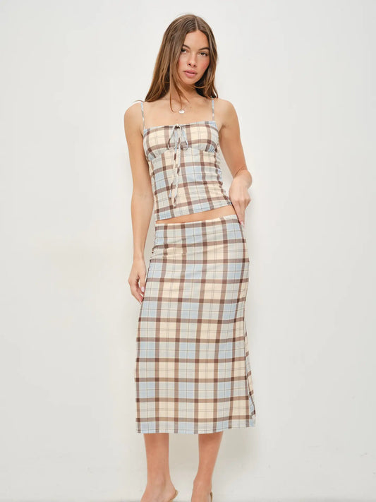 Jemima Plaid Mesh Cami
