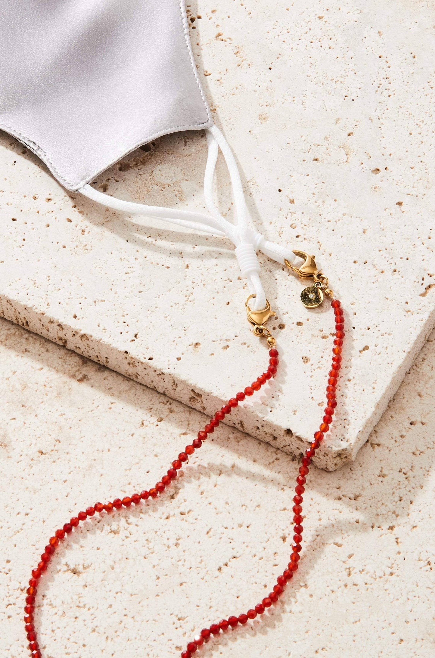 Carnelian Gemstone Delicate Beaded Necklace | Jewelry: 15.5"