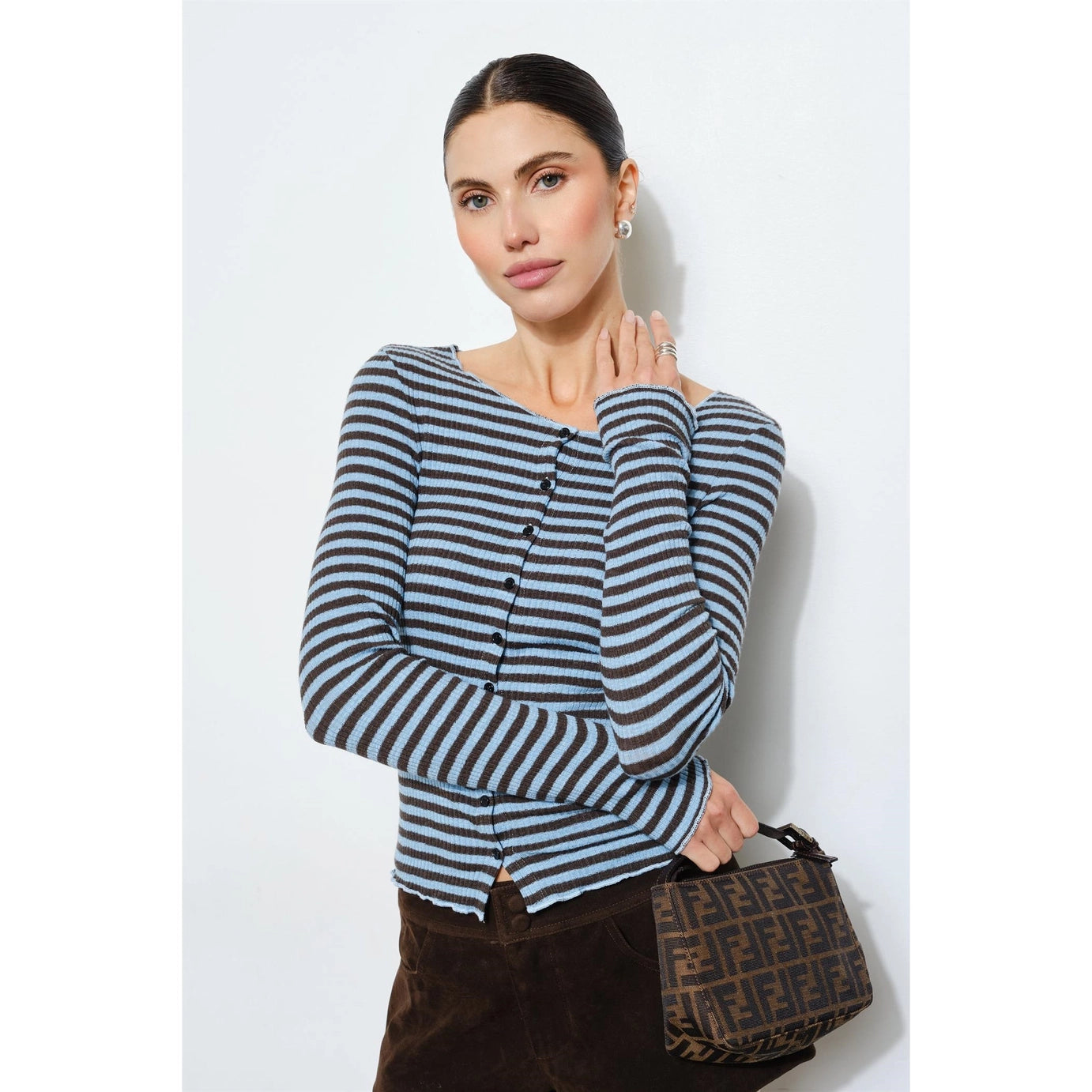 Dree Striped Long Sleeve Jersey Knit Top