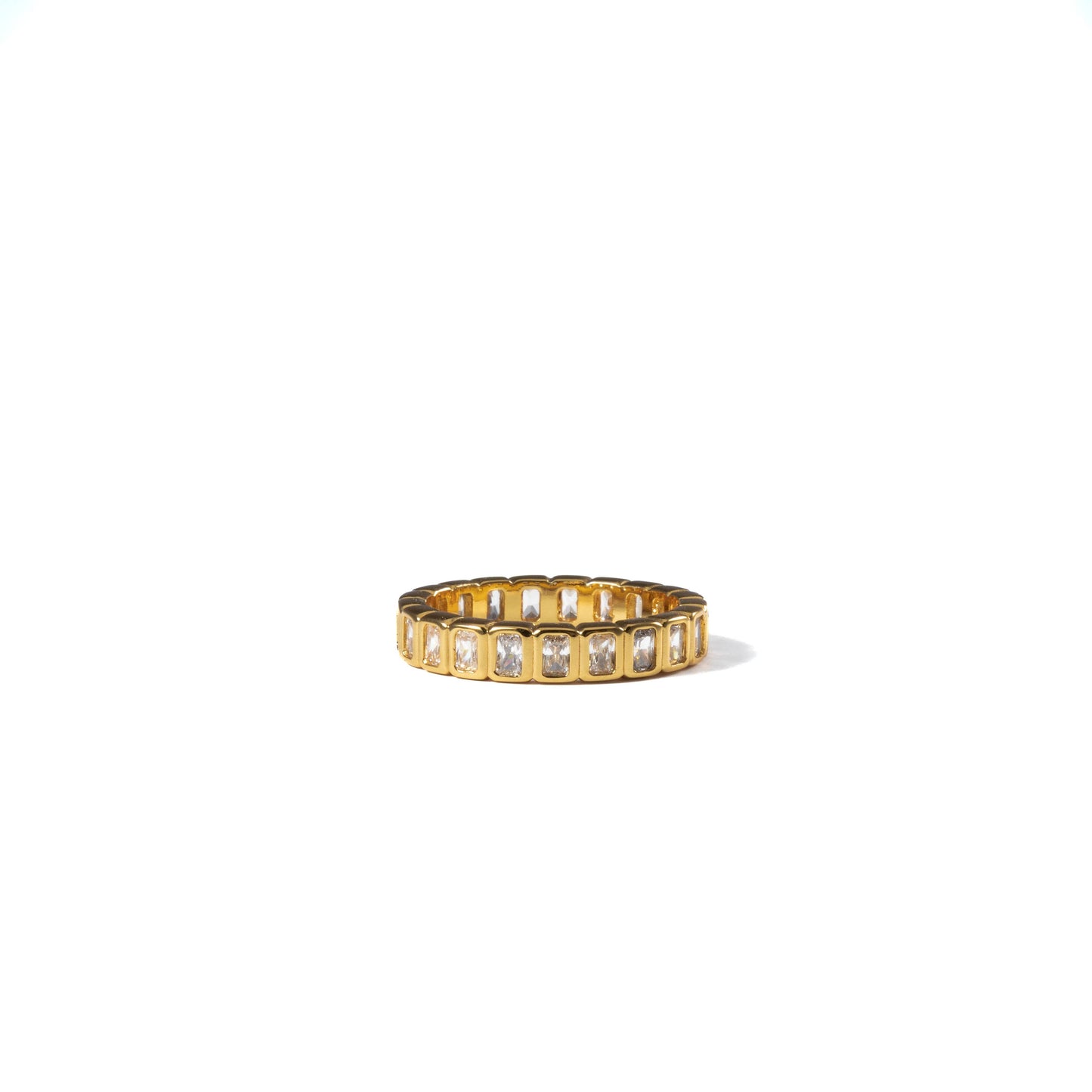 18K Gold Filled Tennis Emerald Cut Ring