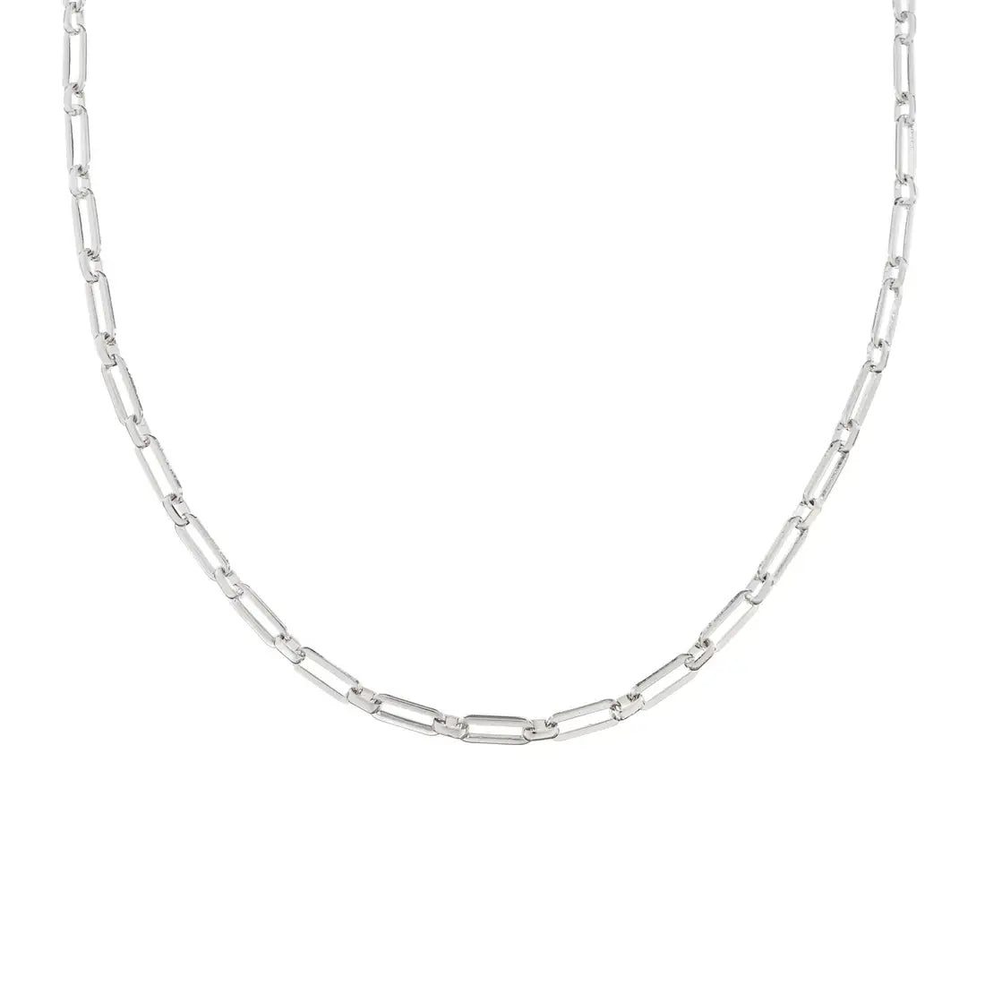 Silver Paper Clip Chain Necklace