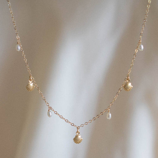 Seaside Pearl Necklace: 14K Gold Filled / 14"