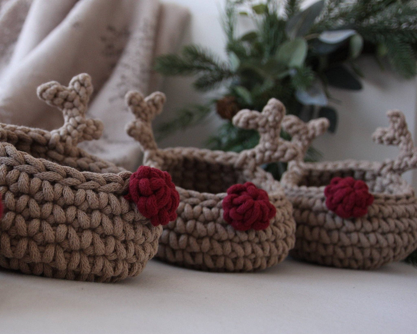 Hand crochet basket | DASHER | Christmas decor & gifts