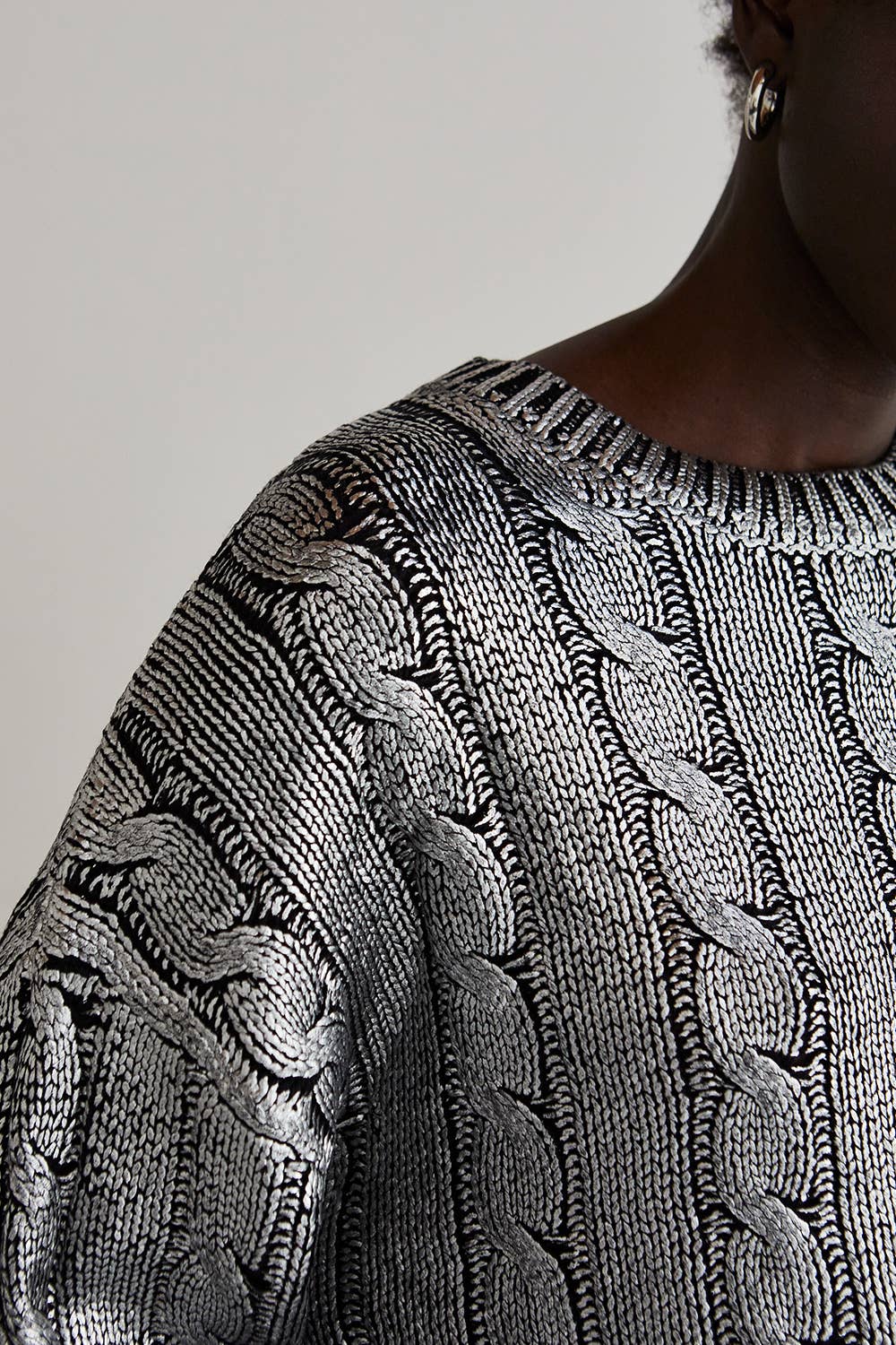 Alexandra Silver Laminated Sweater