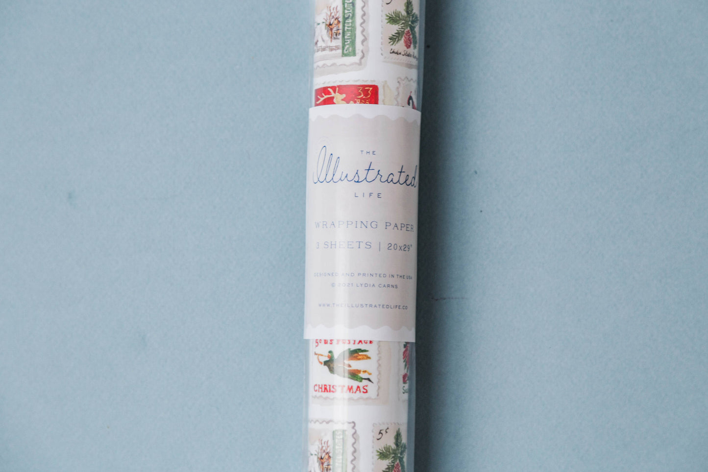 Vintage Holiday Stamps Gift Wrap