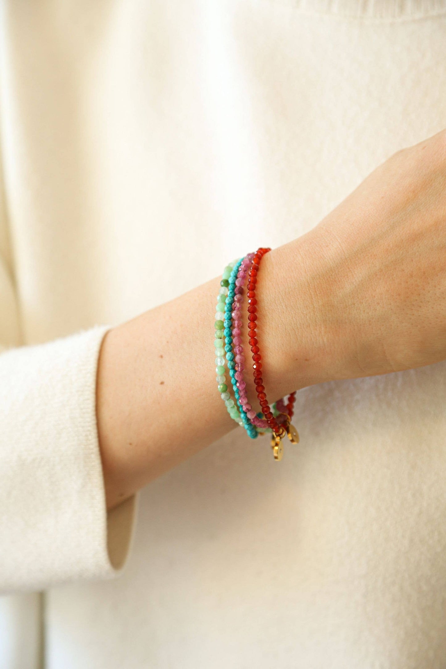 Carnelian Gemstone Beaded Stretch Bracelet | Jewelry