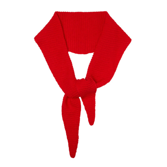 Red Plain Diamond Skinny Scarf