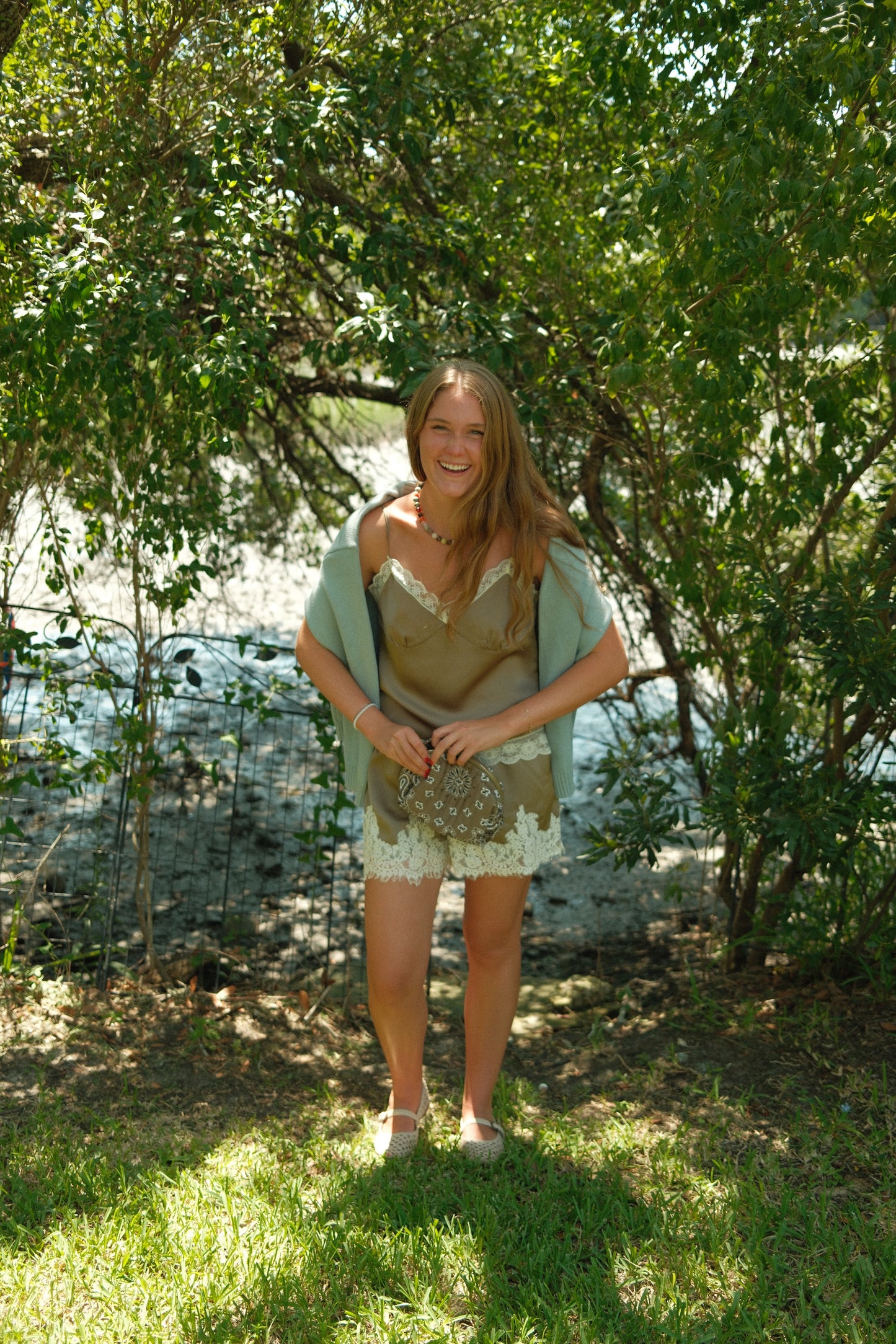 The Sara Top | Satin Lace Tank Top