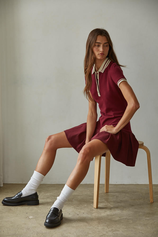 Sweet On You Pleated Mini Shirt Dress