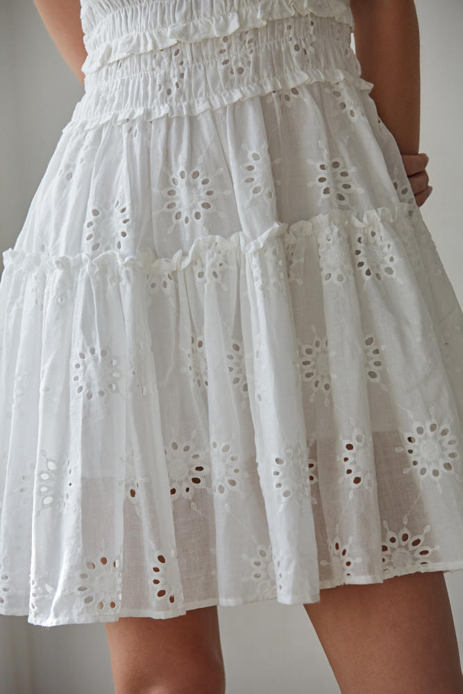 Alexie Eyelet Smocked Mini