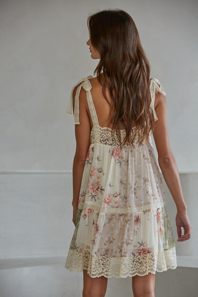 Esmina Floral Lace Trim Mini