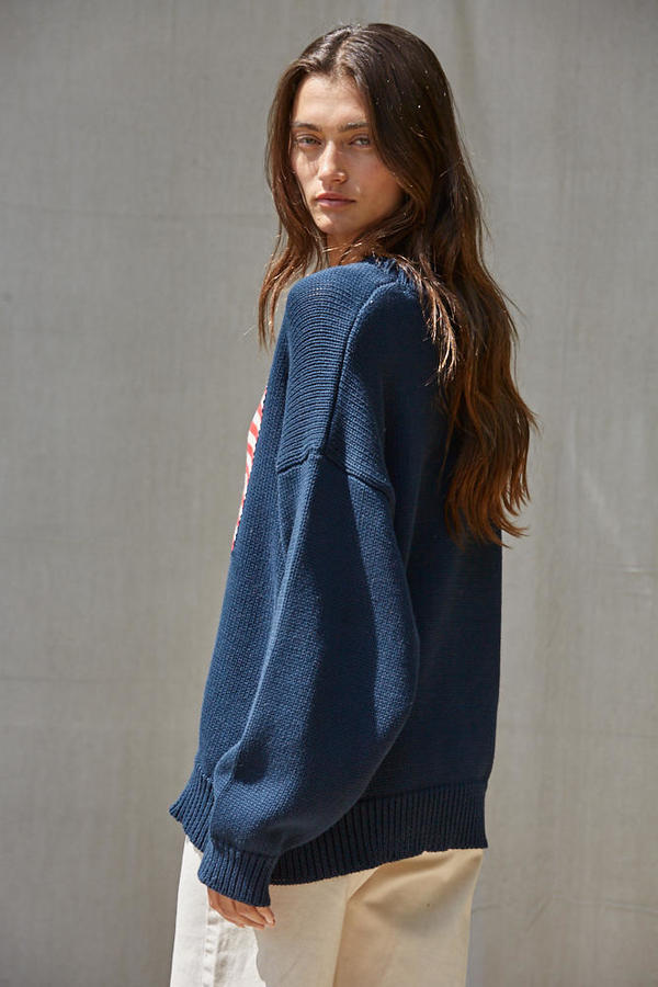 American Flag Crewneck Sweater