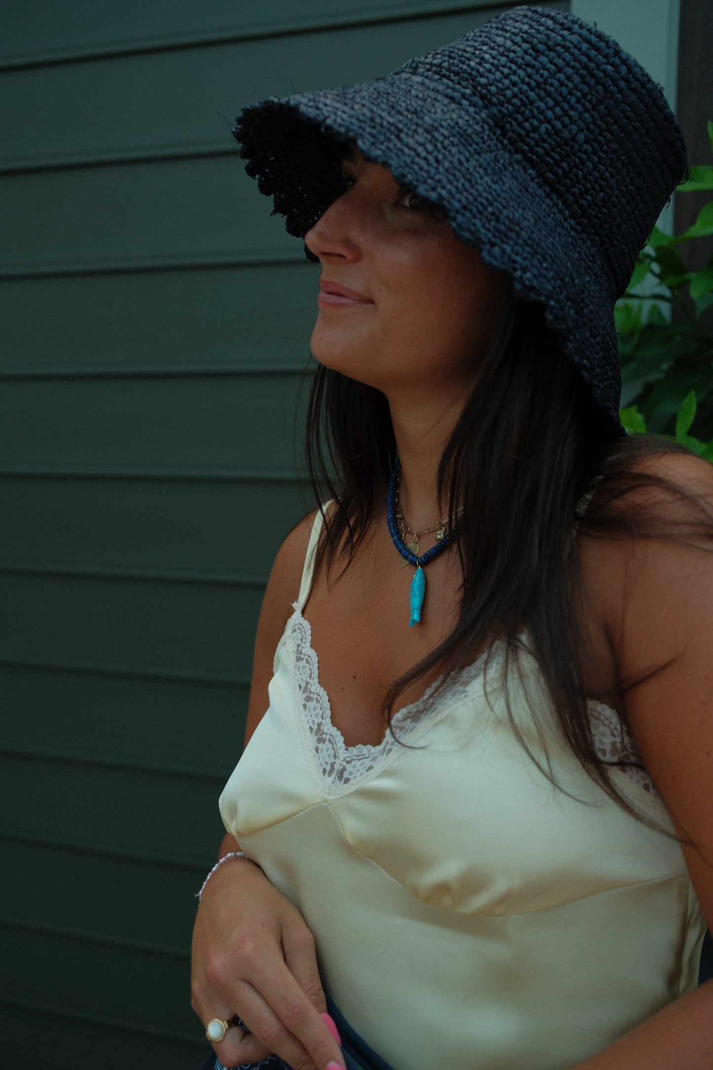 Lacey Raffia Bucket in Natural