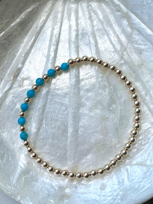 The Grace Beaded Staggered Turquoise Bracelet