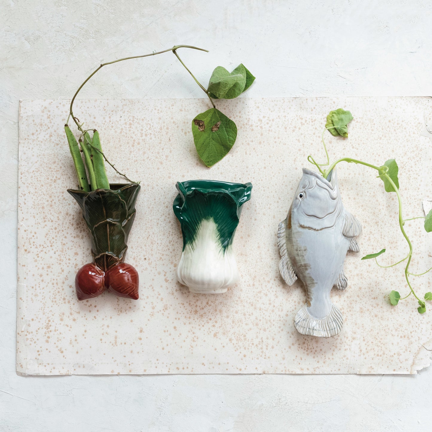 fish-shaped wall vase