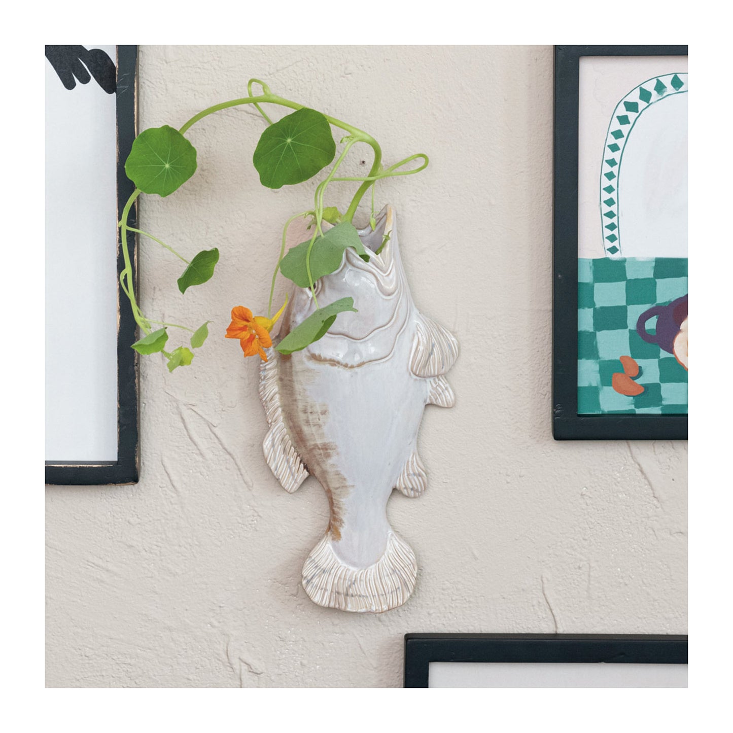 fish-shaped wall vase