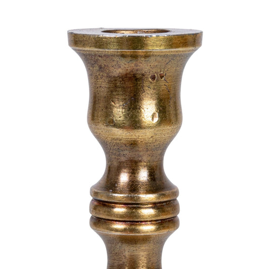 Cast Aluminum Taper Holder, Antique Brass Finish (Holds 1/2" Taper)