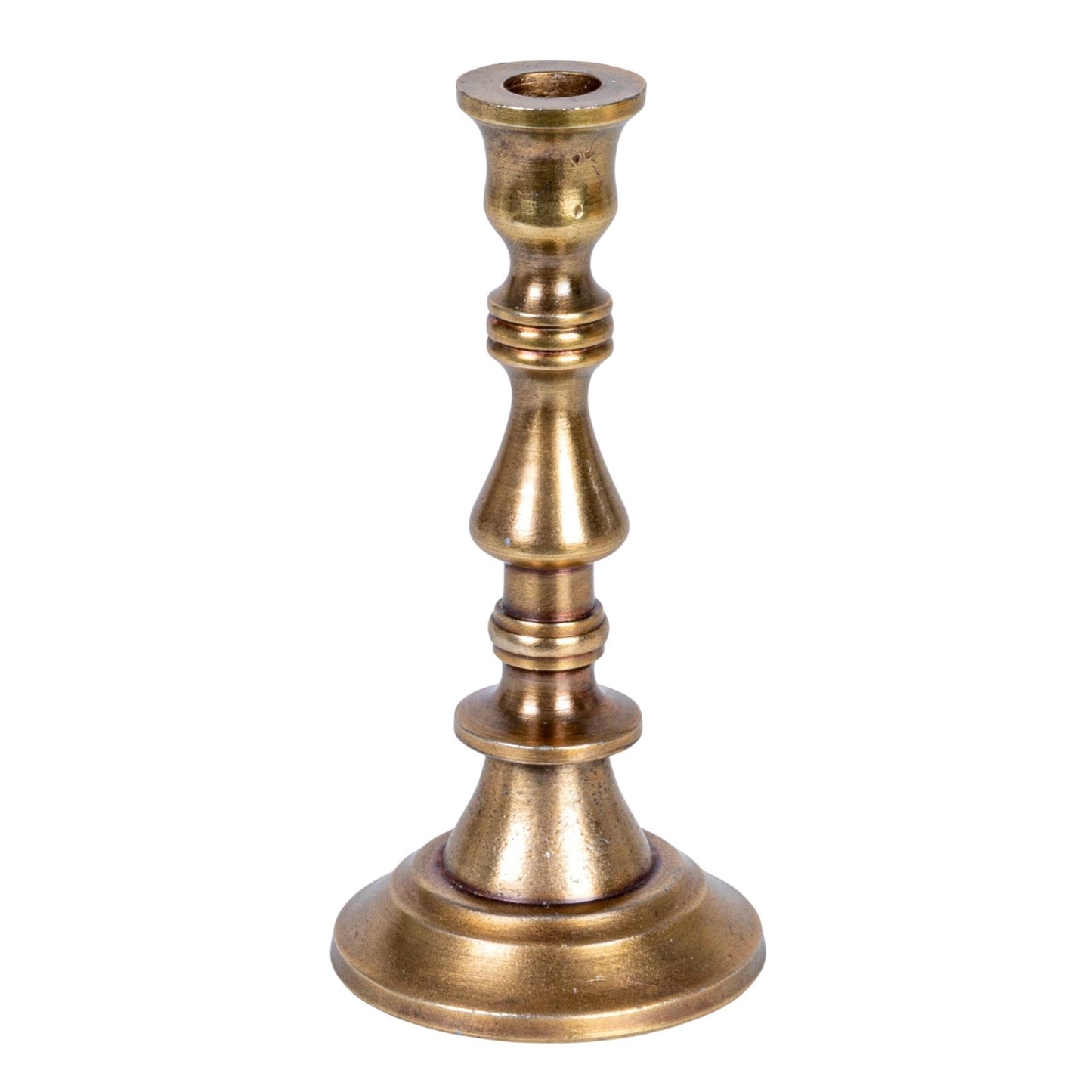Cast Aluminum Taper Holder, Antique Brass Finish (Holds 1/2" Taper)