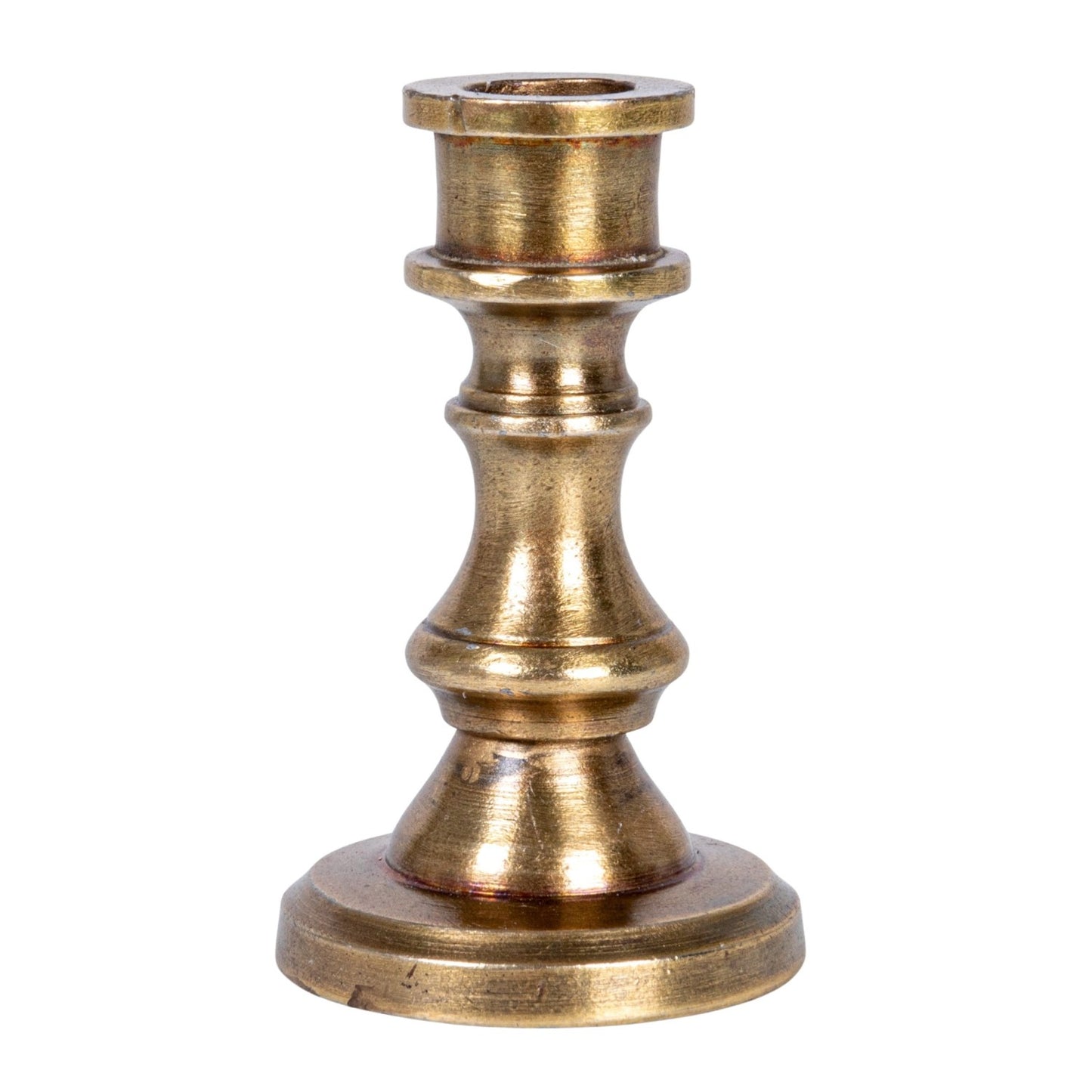 Cast Aluminum Taper Holder, Antique Brass Finish (Holds 1/2" Taper)