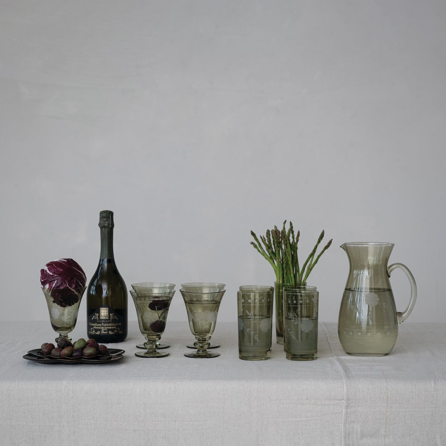 Botanical Etched Glass