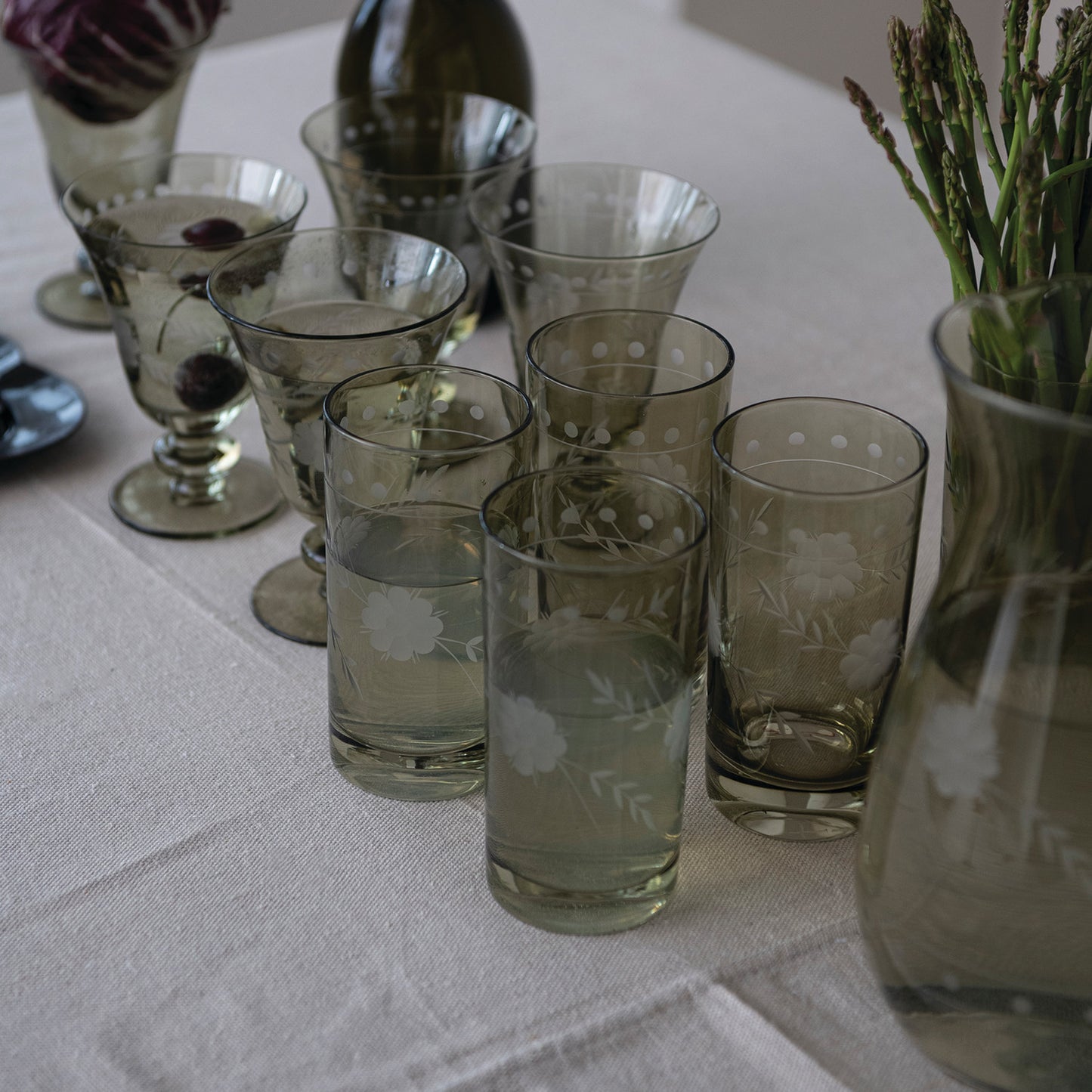 Botanical Etched Glass