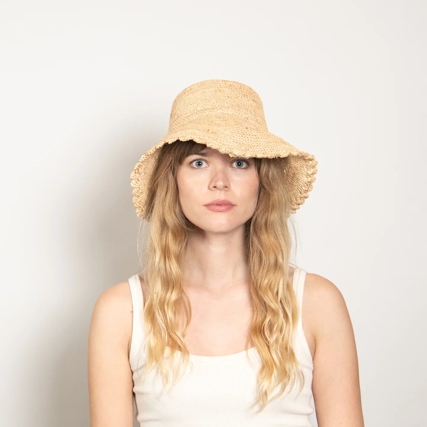 Lacey Raffia Bucket in Natural