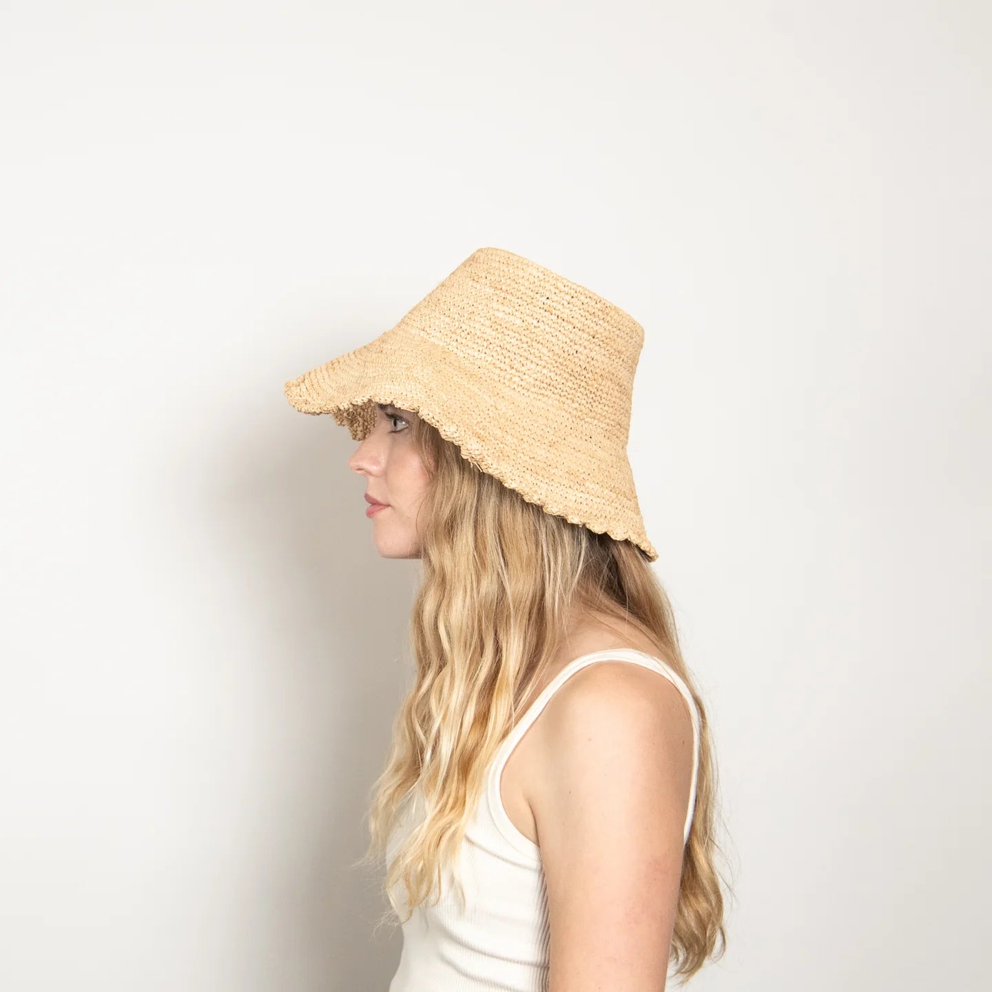 Lacey Raffia Bucket in Natural